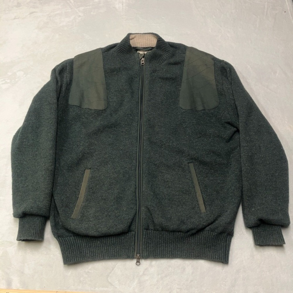 Beretta Lambswool Full Zip Windstop Jacket Men's XL Green Hunting‎ Shooting